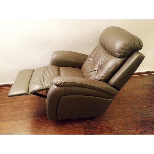 Sillón Bergere Rosen Lorenzo Cuero / Reclinable + Mecedora