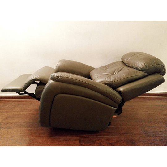 Sillón Bergere Rosen Lorenzo Cuero / Reclinable + Mecedora