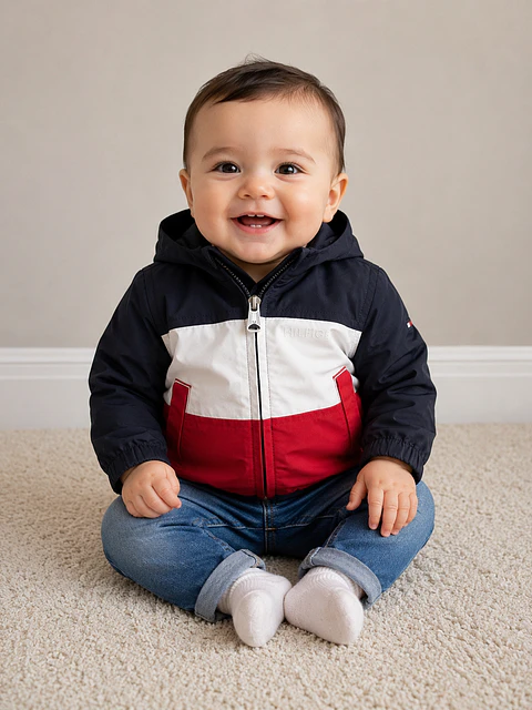 Chaqueta cortaviento Tommy Hilfiger con gorro