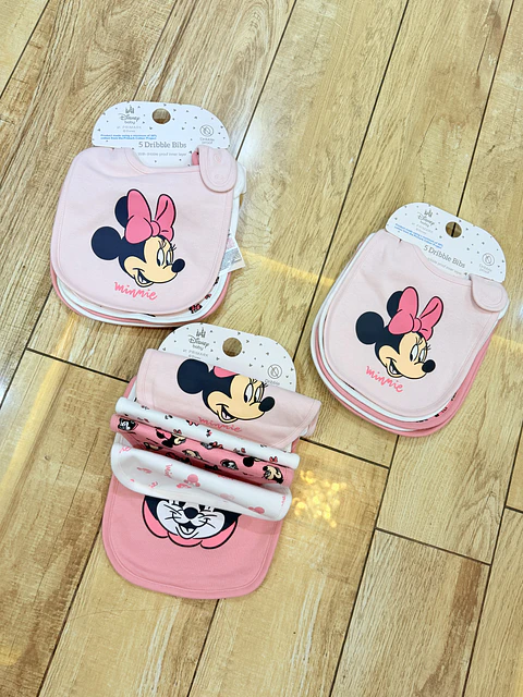Set 5 Baberos Minnie Mouse