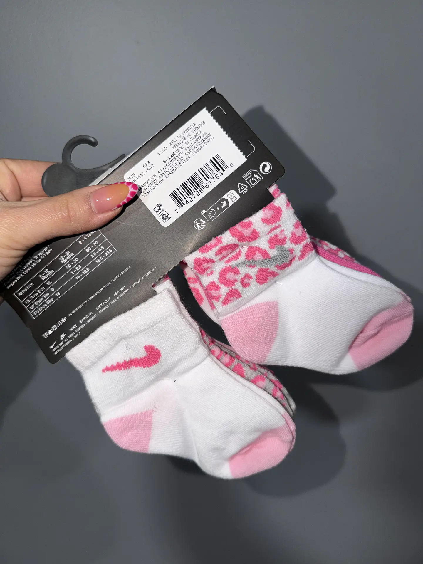 6 Pares Calcetas Nike Rosa 2