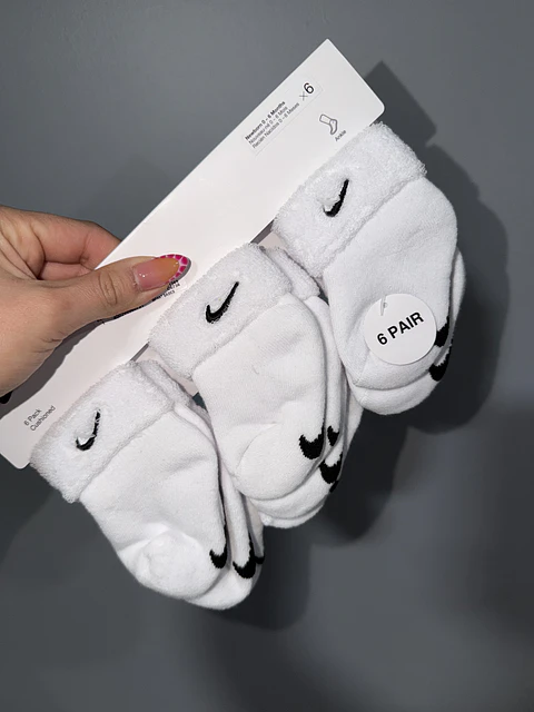 6 Pares Calcetas Nike Blancas