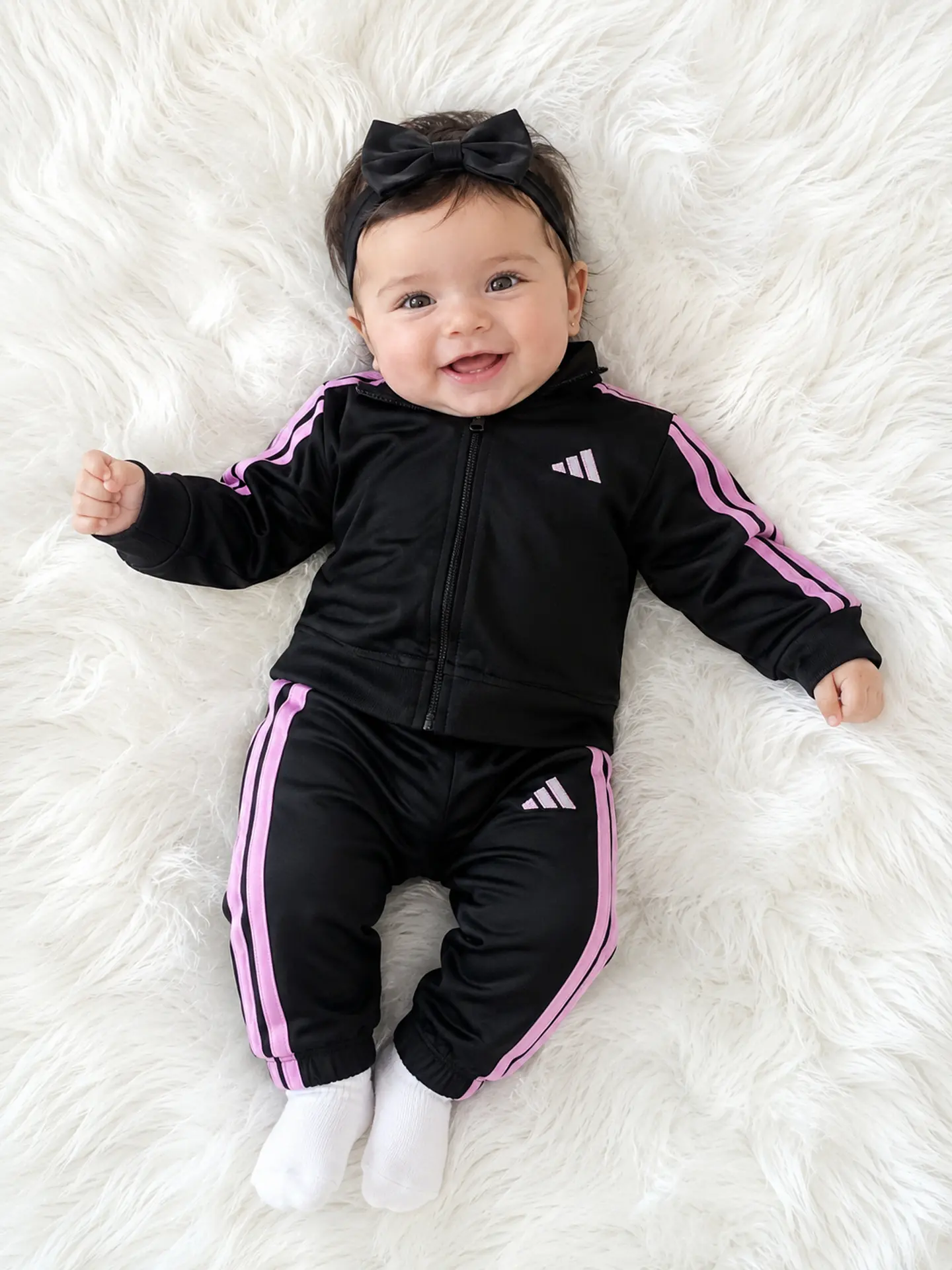 Conjunto Deportivo Adidas Negro / Rosado 1