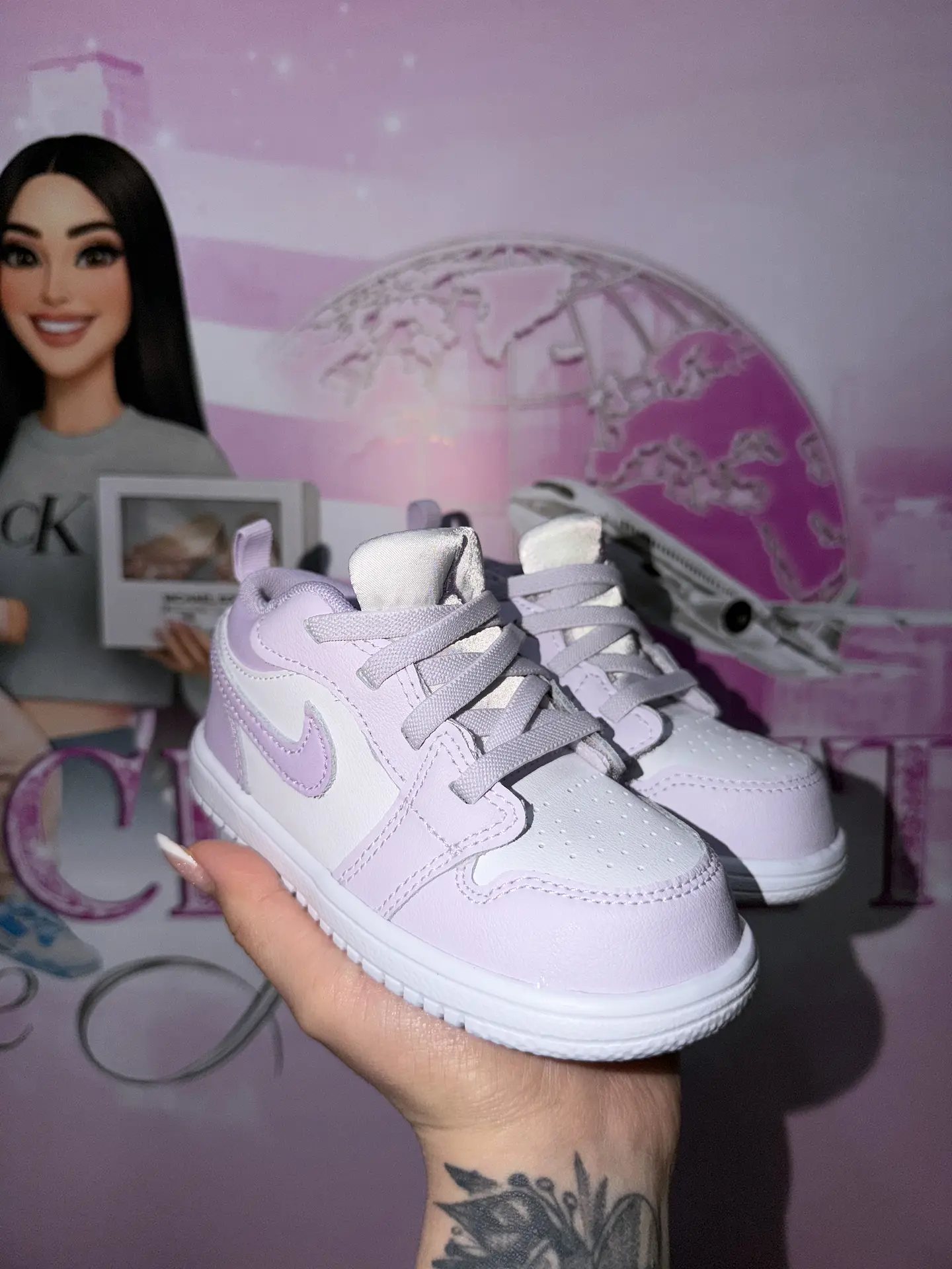 Zapatillas Nike Air Jordan 1 Low TD White/Lilac 1
