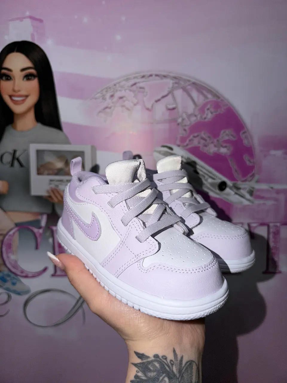 Zapatillas Nike Air Jordan 1 Low TD White/Lilac 1