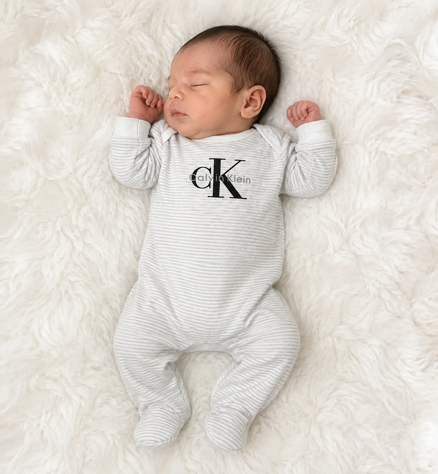 Enterito Calvin Klein para Bebé – Gris con Rayas 1