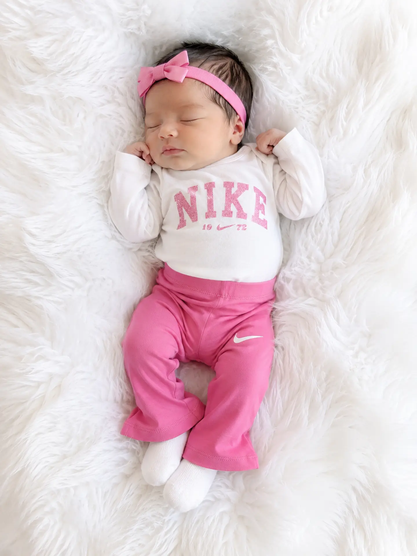 Conjunto Nike Bebé 2 Piezas Rosa y Blanco 1
