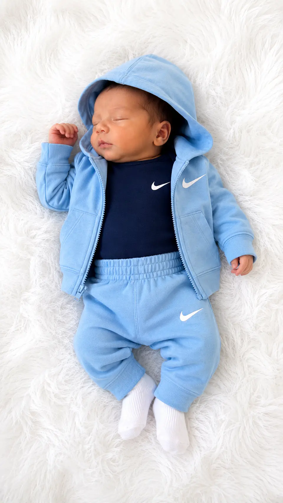 Conjunto Nike 3 Piezas Recién Nacido Celeste/Azul Marino 1