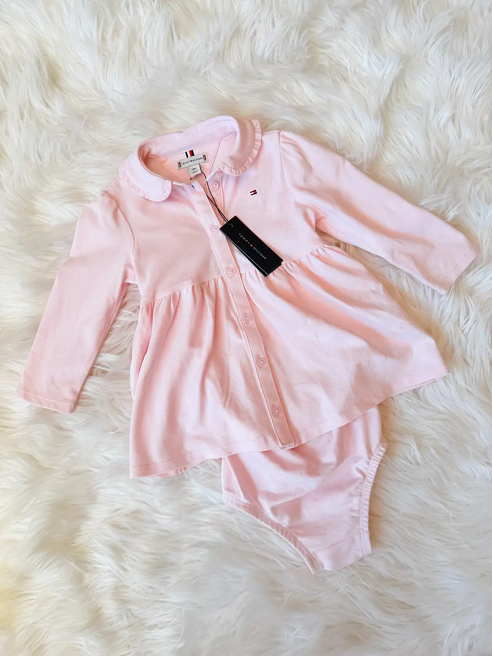 Vestido Tommy Rosa Con Cubre Pañal 2