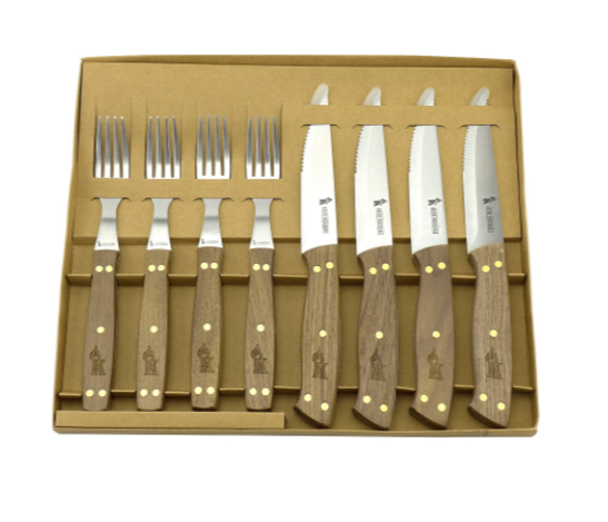 SET DE 4 CUCHILLOS 5" Y 4 TENEDORES ASADO