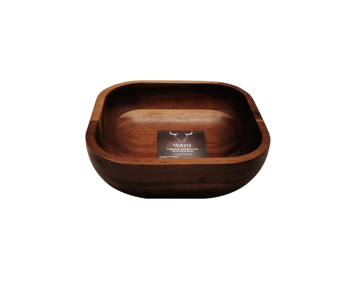 Bowl Fuente Aperitivo Madera Wayu 16x16x6cm Parrilla Quincho