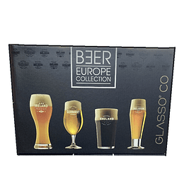 SET 4 EUROPE BEER GLASSO