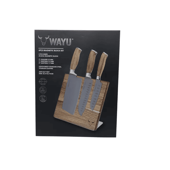 SET CUCHILLOS CON BASE MAGNETICA 4PCS