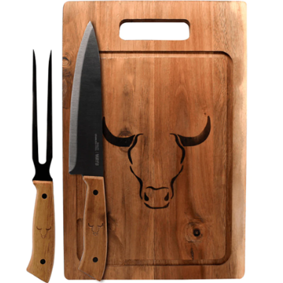 TABLA + CUCHILLO + PINZA WAYU 1