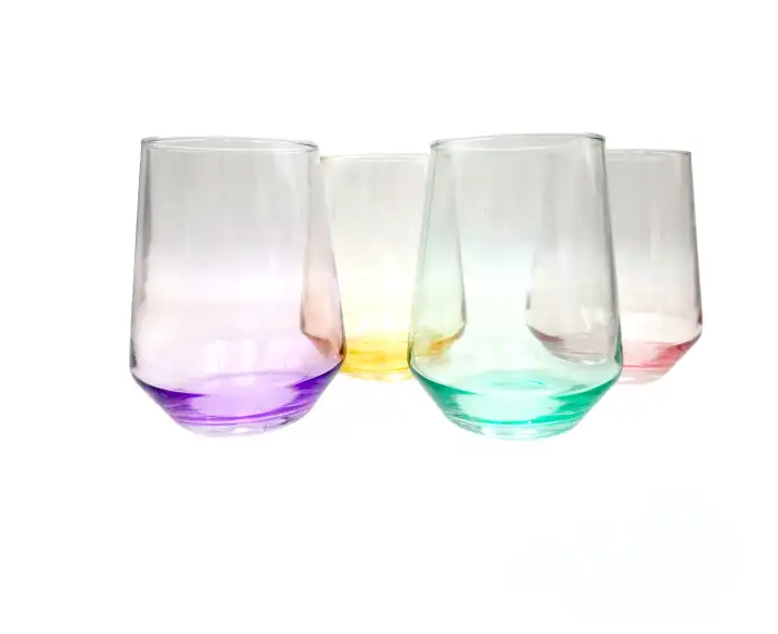 SET 4 VASOS COLOR GLASSO