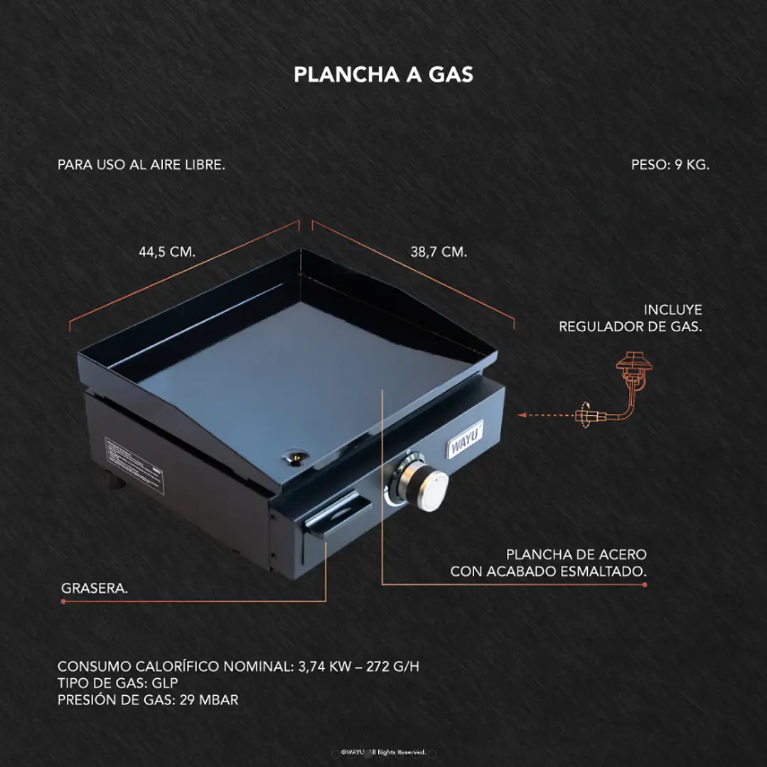 PLANCHA A GAS WAYU 3