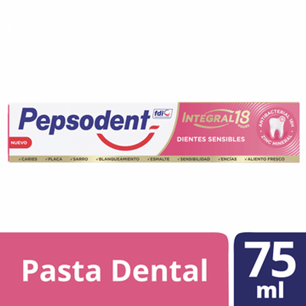 Pasta Dental Pepsodent Integral 18 Dientes Sensibles 75 ml