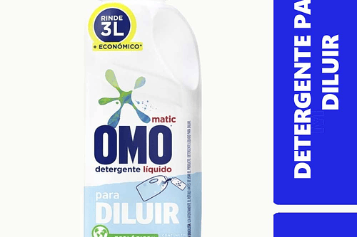 Omo Detergente Líquido Matic Para Diluir 500 ml Rinde 3 L