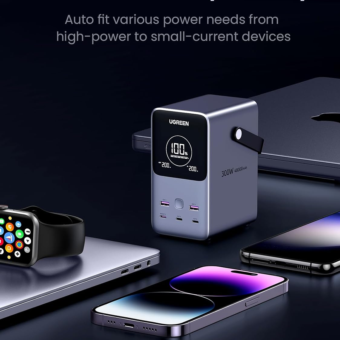 POWER BANK UGREEN 300W - 48000 MAH 5 PUERTOS 6