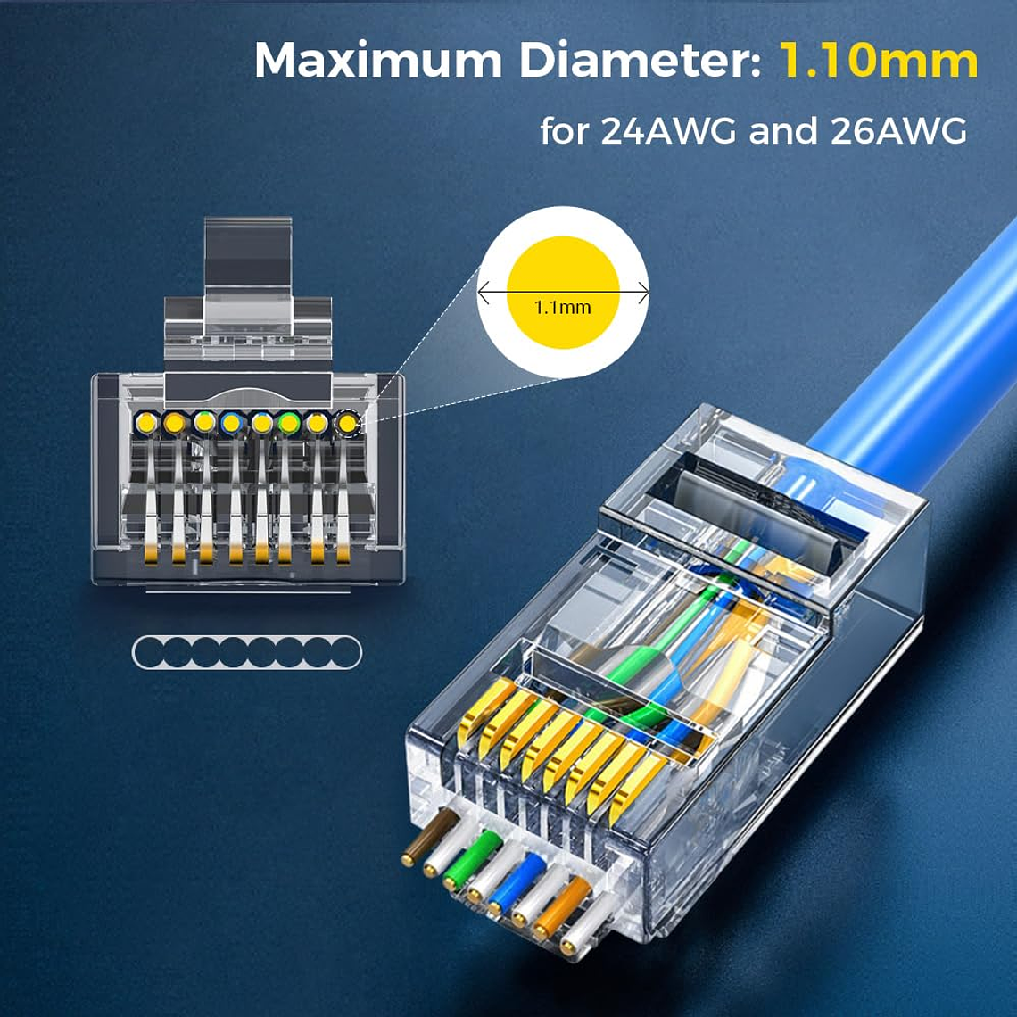 CONECTOR RJ45 CAT 5 - ZOERAX - 50 UNIDADES 2