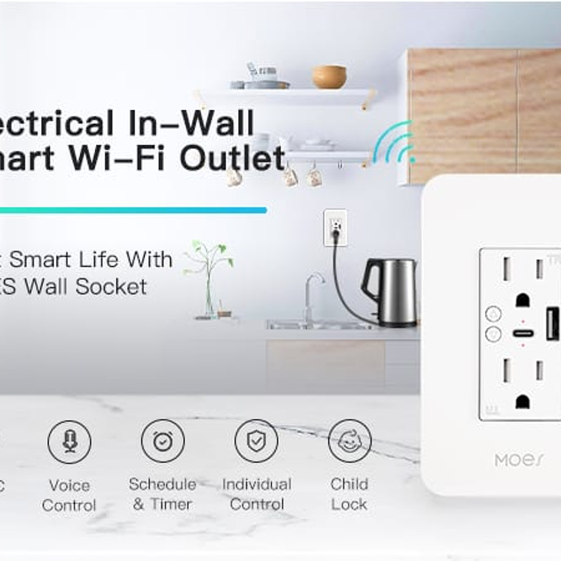 TOMACORRIENTE INTELIGENTE EMPOTRABLE - MOES 3