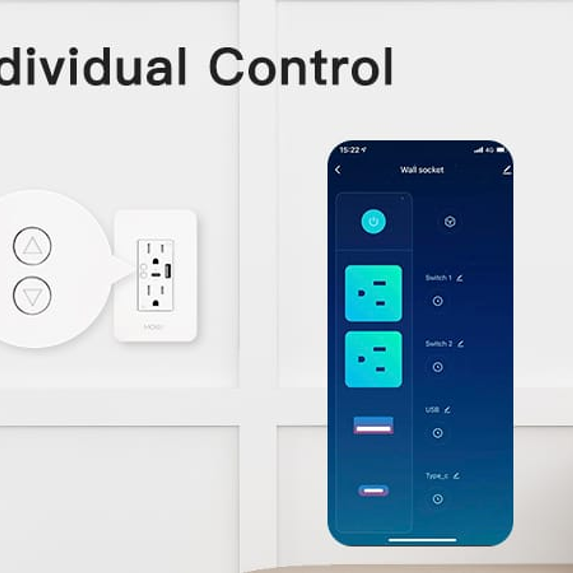 TOMACORRIENTE INTELIGENTE EMPOTRABLE - MOES 5