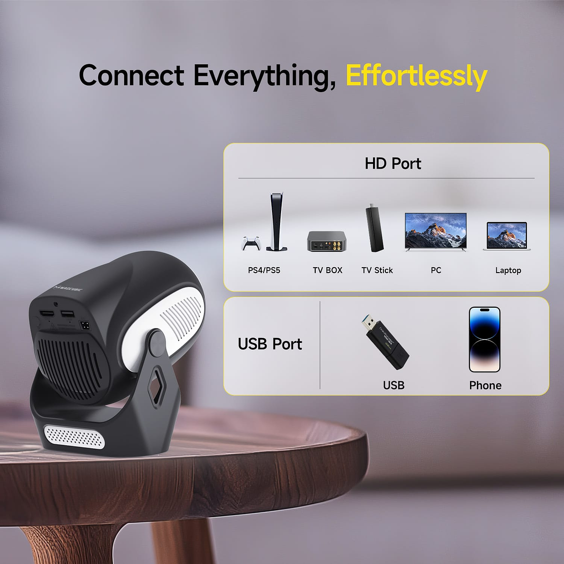 Proyector Magcubic HY300 X - 300 Lumenes Ansi - Wifi 6 3