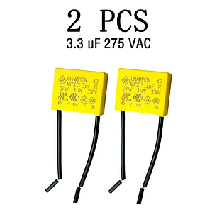 CAPACITOR CONDENSADOR 3.3 UF - REEMPLAZA CABLE NEUTRO - KIT 2 UNIDADES