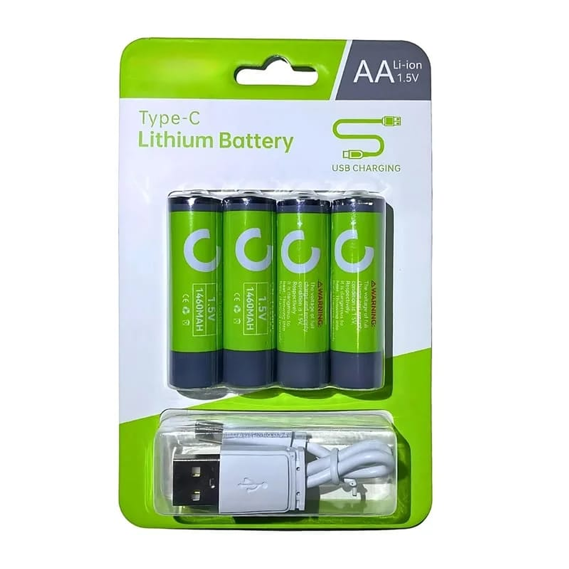 Pilas Recargables AA Litio + Cable de carga - 4 Unidades - Cafini 2