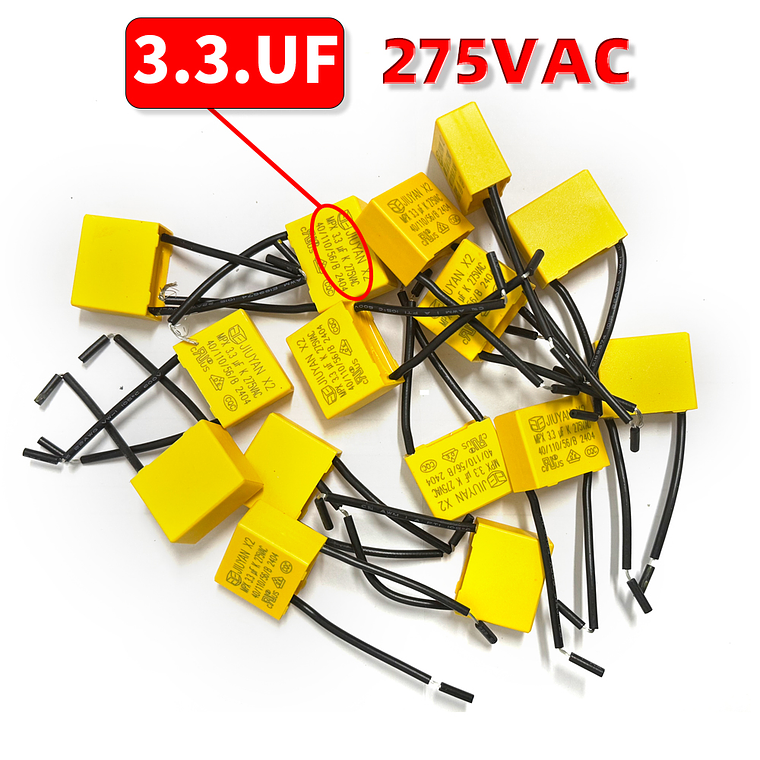 CAPACITOR CONDENSADOR 3.3 UF - REEMPLAZA CABLE NEUTRO - KIT 5 UNIDADES 3