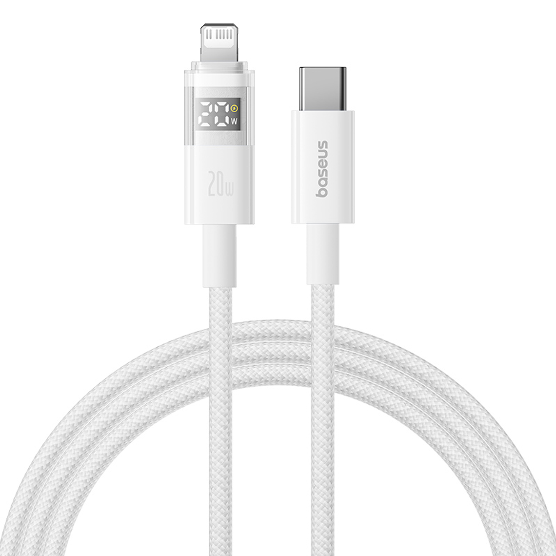 Cable Baseus C a C- Carga Rápida 100W Transparente - 1 Metro - Blanco 1