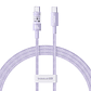 Cable Baseus C a C- Carga Rápida 100W Transparente - 1 Metro - Purpura - Miniatura 1