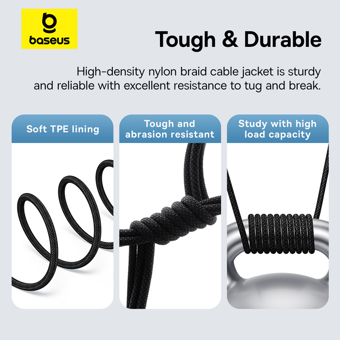 Cable Baseus C a C- Carga Rápida 100W Transparente - 1 Metro - Purpura 3