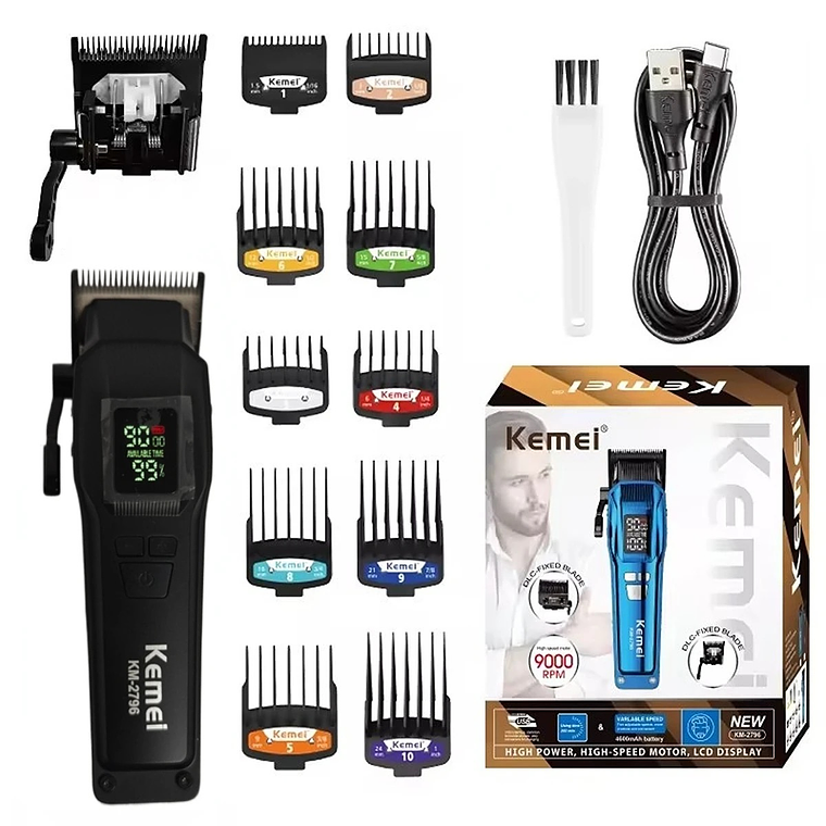 CORTADOR DE CABELLO KEMEI 2795 - CLIPPER - NEGRO 1