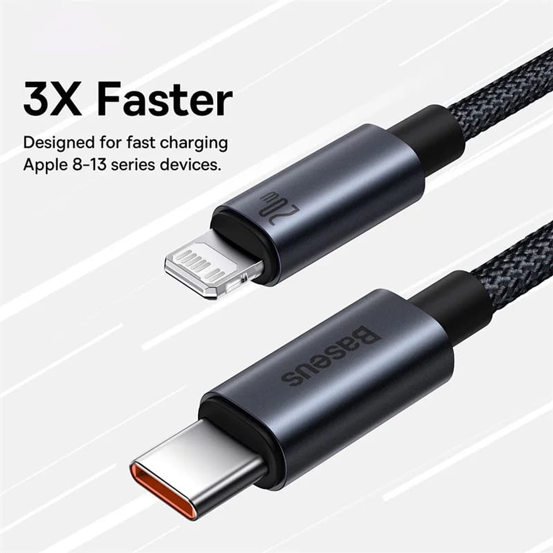 Baseus USB C a Lightning para iPhone - Carga Rápida 20W - 1M 2