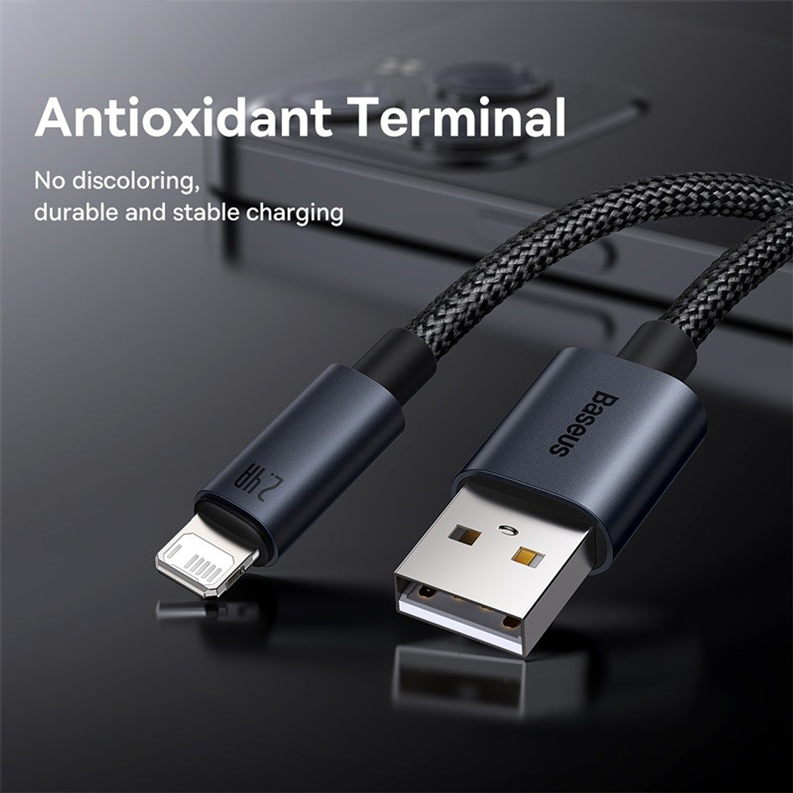 Baseus USB A - Lightning para iPhone - Carga Rápida 20W - 1M 2