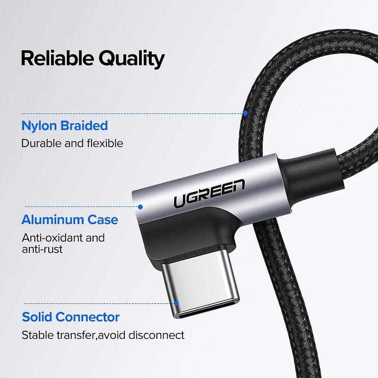 CABLE UGREEN USB TIPO A - USB TIPO C - 2MT - 90 GRADOS 3