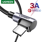 CABLE UGREEN USB a USB C - 2MT - 90 GRADOS EN AMBOS EXTREMOS - Miniatura 3