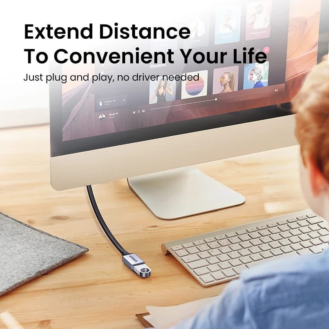 CABLE UGREEN DE EXTENSION - MACHO A HEMBRA - 2MT 4