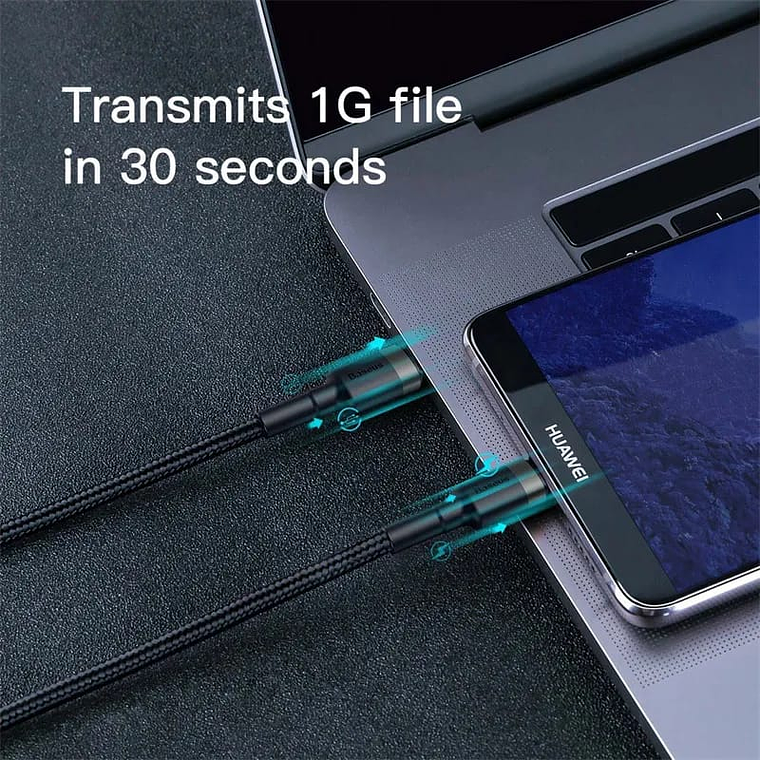 CABLE BASEUS USB C a C - 100W - CARGA RAPIDA - 1MT - NEGRO 6