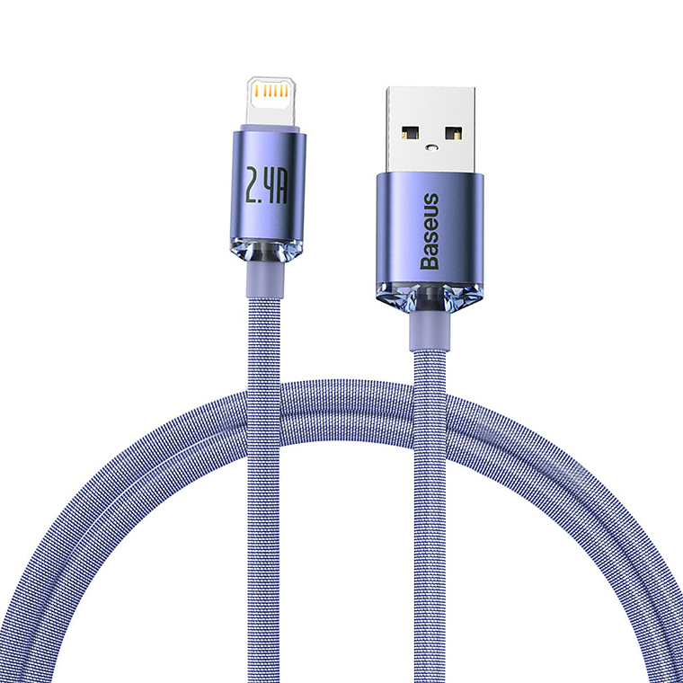 Baseus USB A - Lightning para iPhone - Carga Rápida -120 CM - Purpura 1
