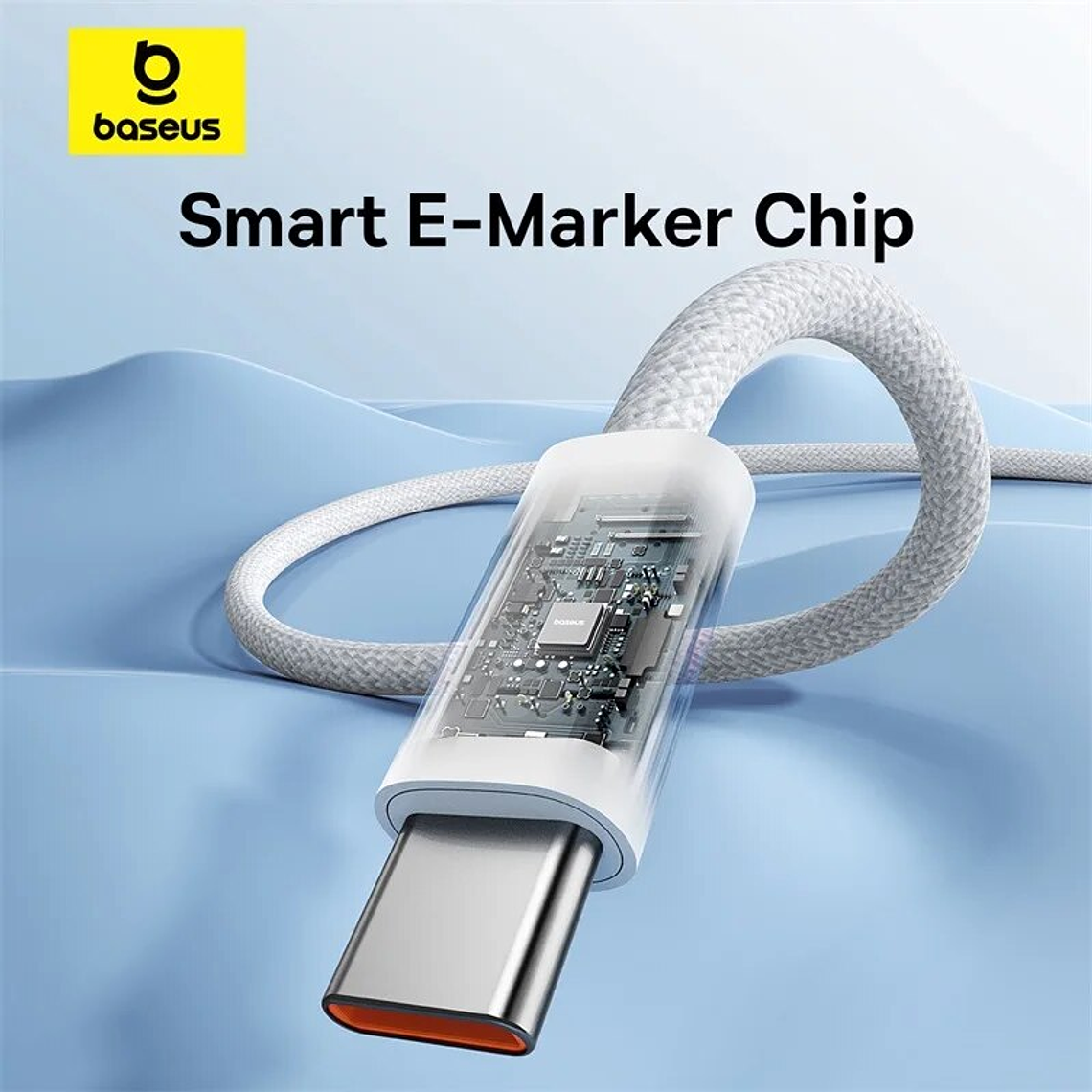 CABLE BASEUS USB C a C - 100W - CARGA RAPIDA - 2MT - BLANCO 3
