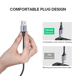 Cable Ugreen USB A - Micro USB - 2 Metros