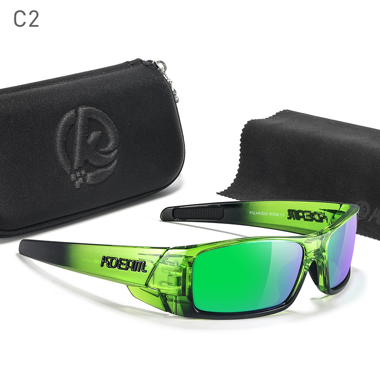 LENTES DE SOL MARCA KDEAM - VERDE - KD338-C2 1