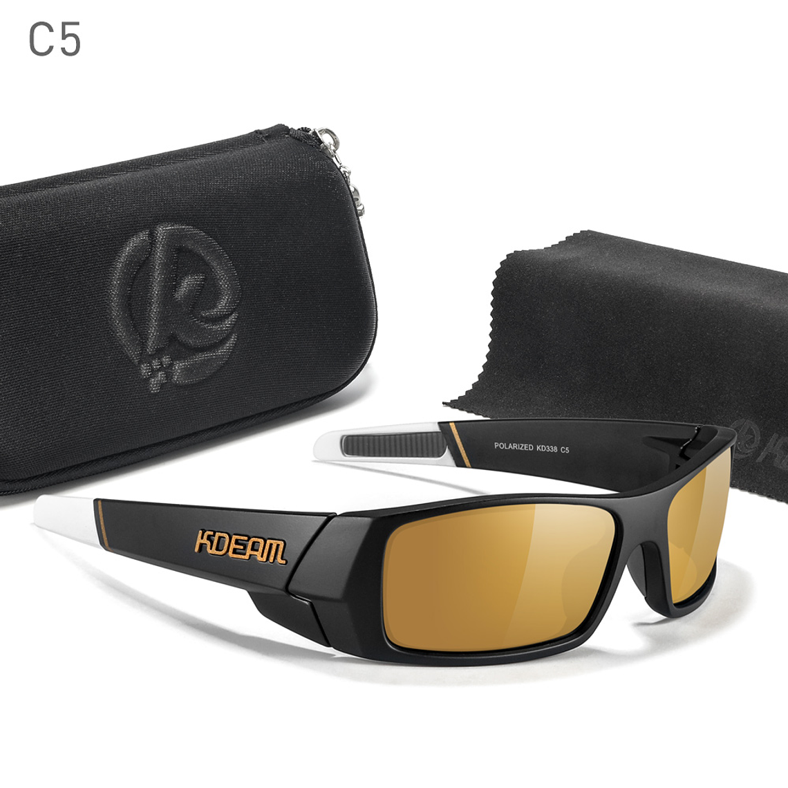 LENTES DE SOL MARCA KDEAM - DORADO - KD338-C5 1