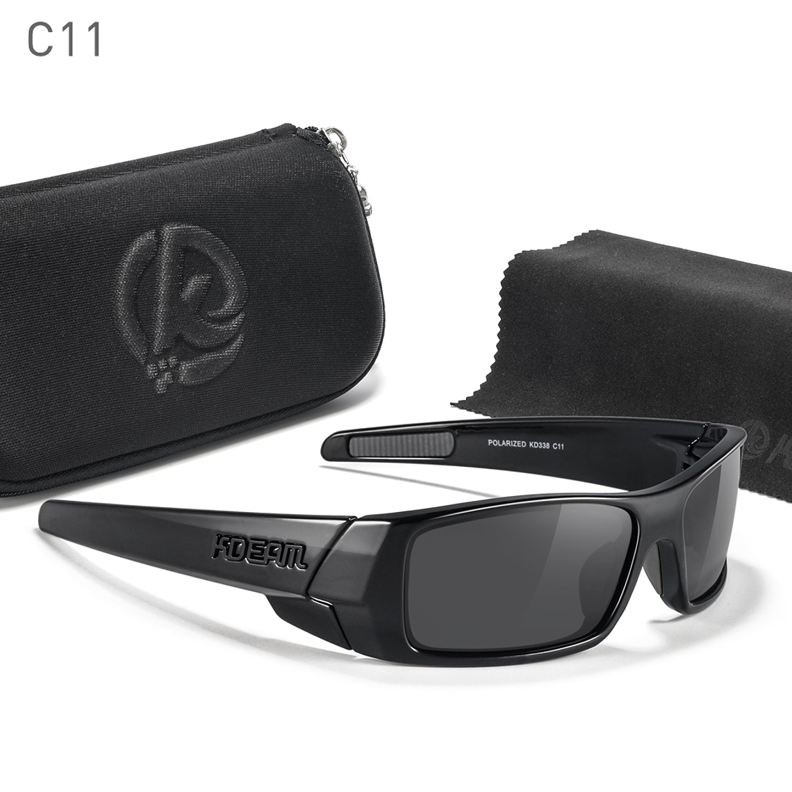 LENTES DE SOL MARCA KDEAM - NEGRO BRILLANTE - KD338-C11 1