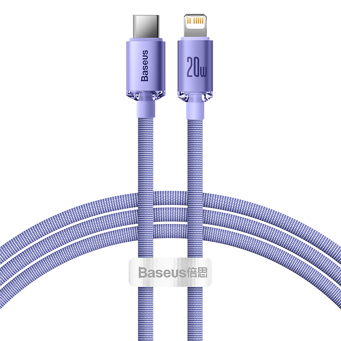 Baseus USB C - Lightning para iPhone - Carga Rápida 20W - Purpura - 2M 1