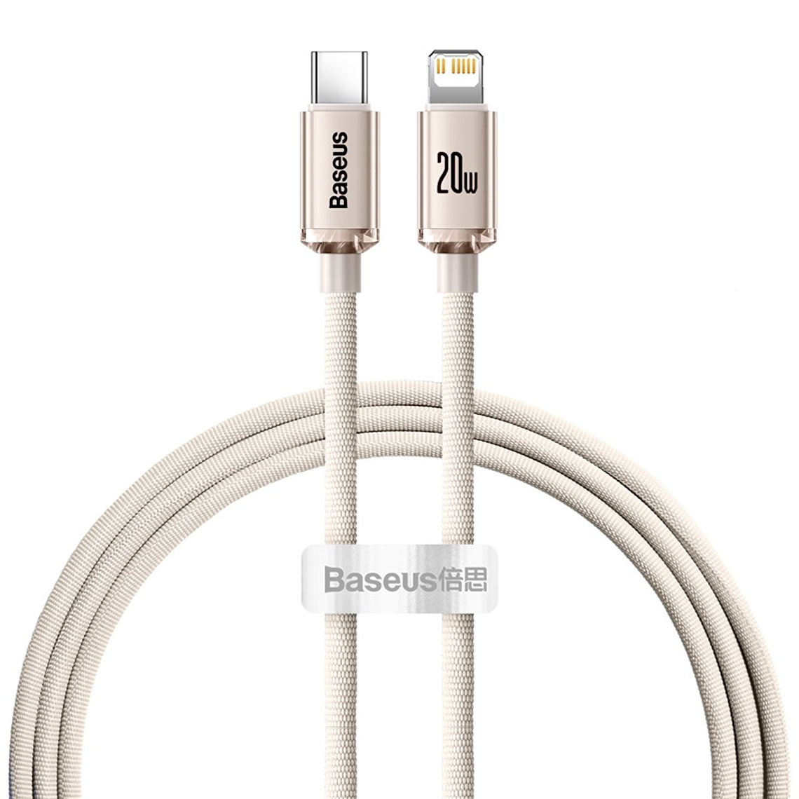 Baseus USB C - Lightning para iPhone - Carga Rápida 20W - Rosado - 2M 1