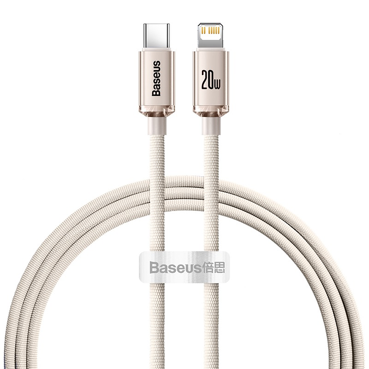 Baseus USB C - Lightning para iPhone - Carga Rápida 20W - Rosado - 2M 1