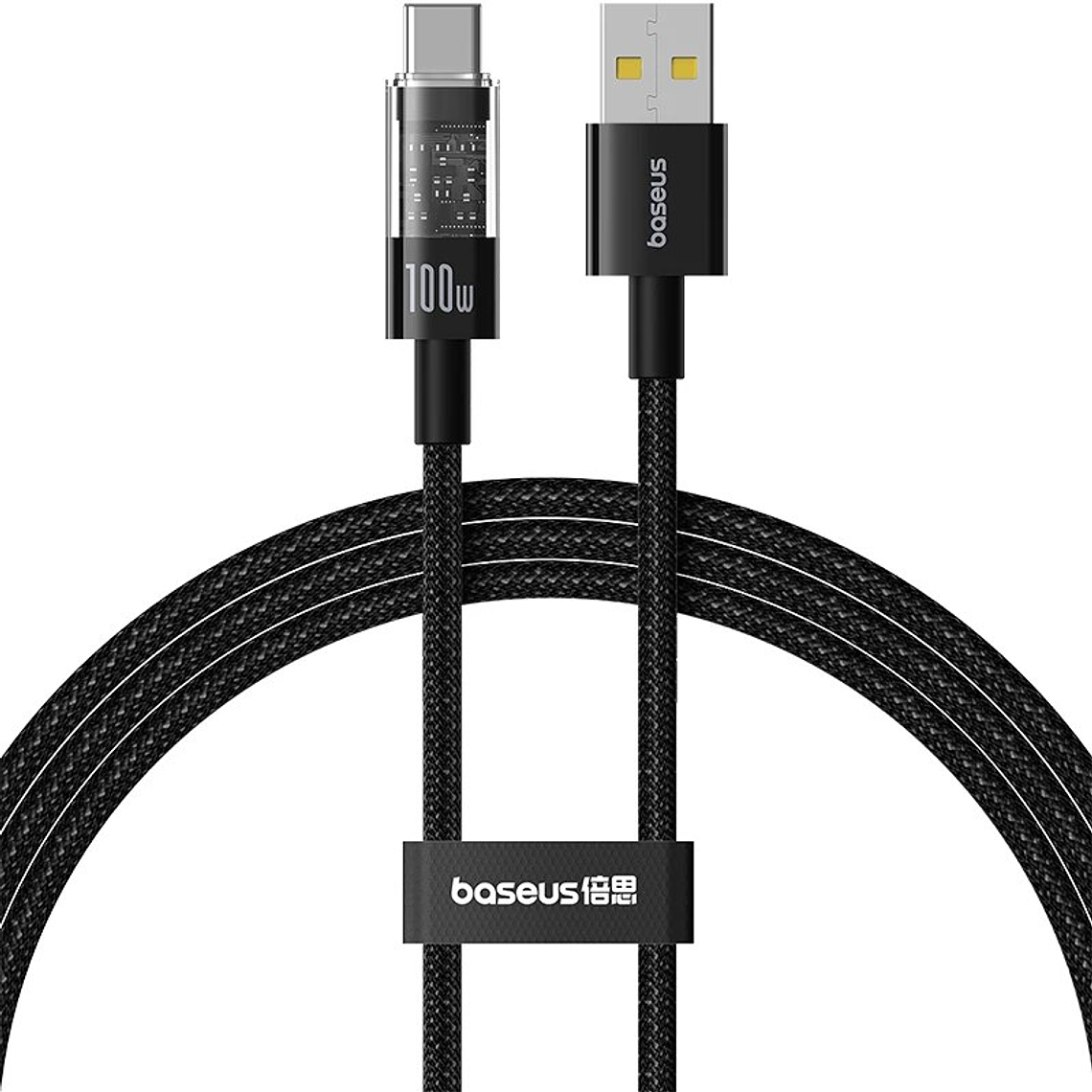 CABLE BASEUS USB  A - USB C - 100W - CARGA RAPIDA - 1MT - NEGRO 2